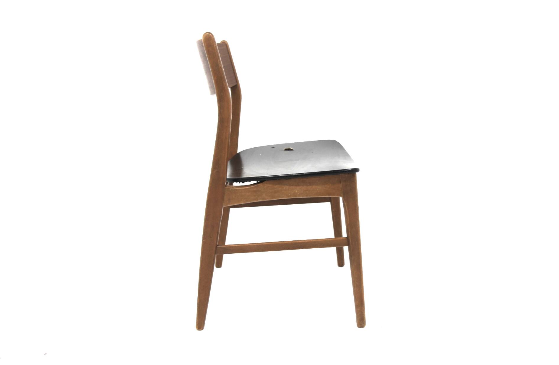 Chaise scandinave en teck en skaï, Danemark, 1960