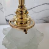 Glass and porcelain flower wall lamp