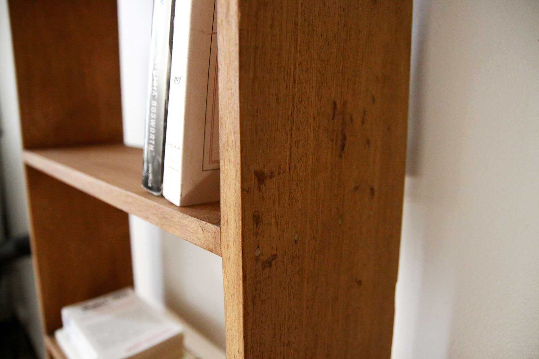 Solid wood bookcase shelf
