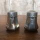 Pair of Old Pewter Salt Cellars from the Manoir Vintage