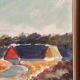 Original Swedish Oil on Canvas - 'Beach House in a Grove' by Carl Köhler - Signed - Vintage and Framed - 38 × 30 cm