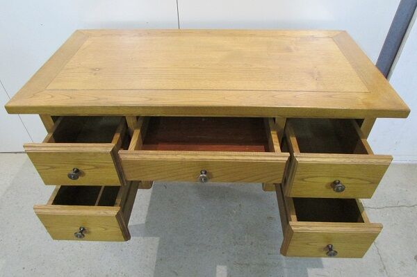 Danish-style blond oak desk