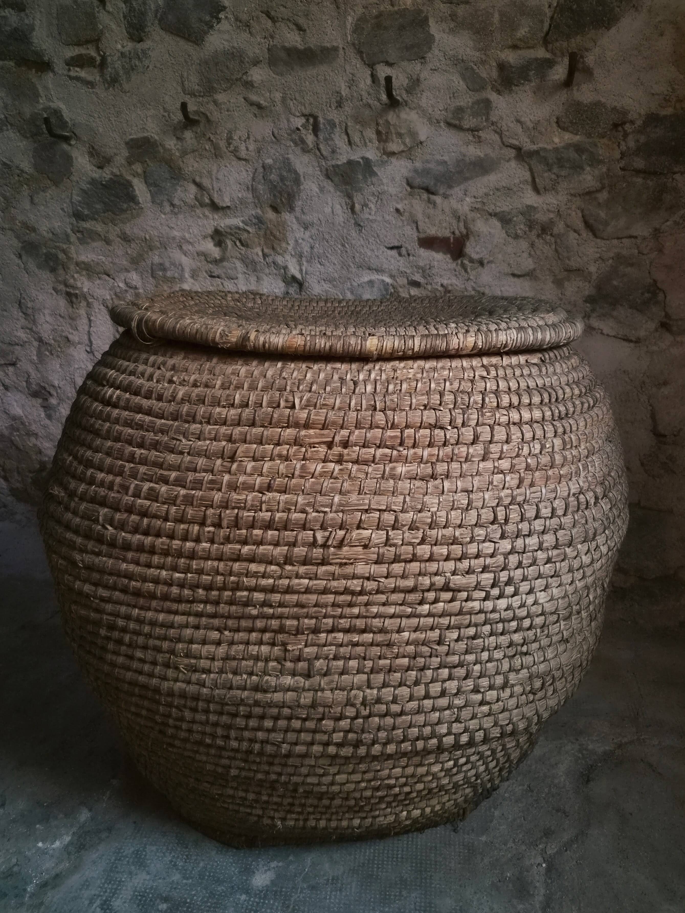 Panier à grains français ancien – Auvergne, vers 1900