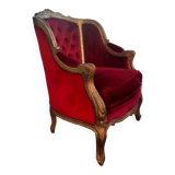 Large Louis XV style padded bergère