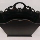 Antique Vintage Carved Wooden Magazine Rack