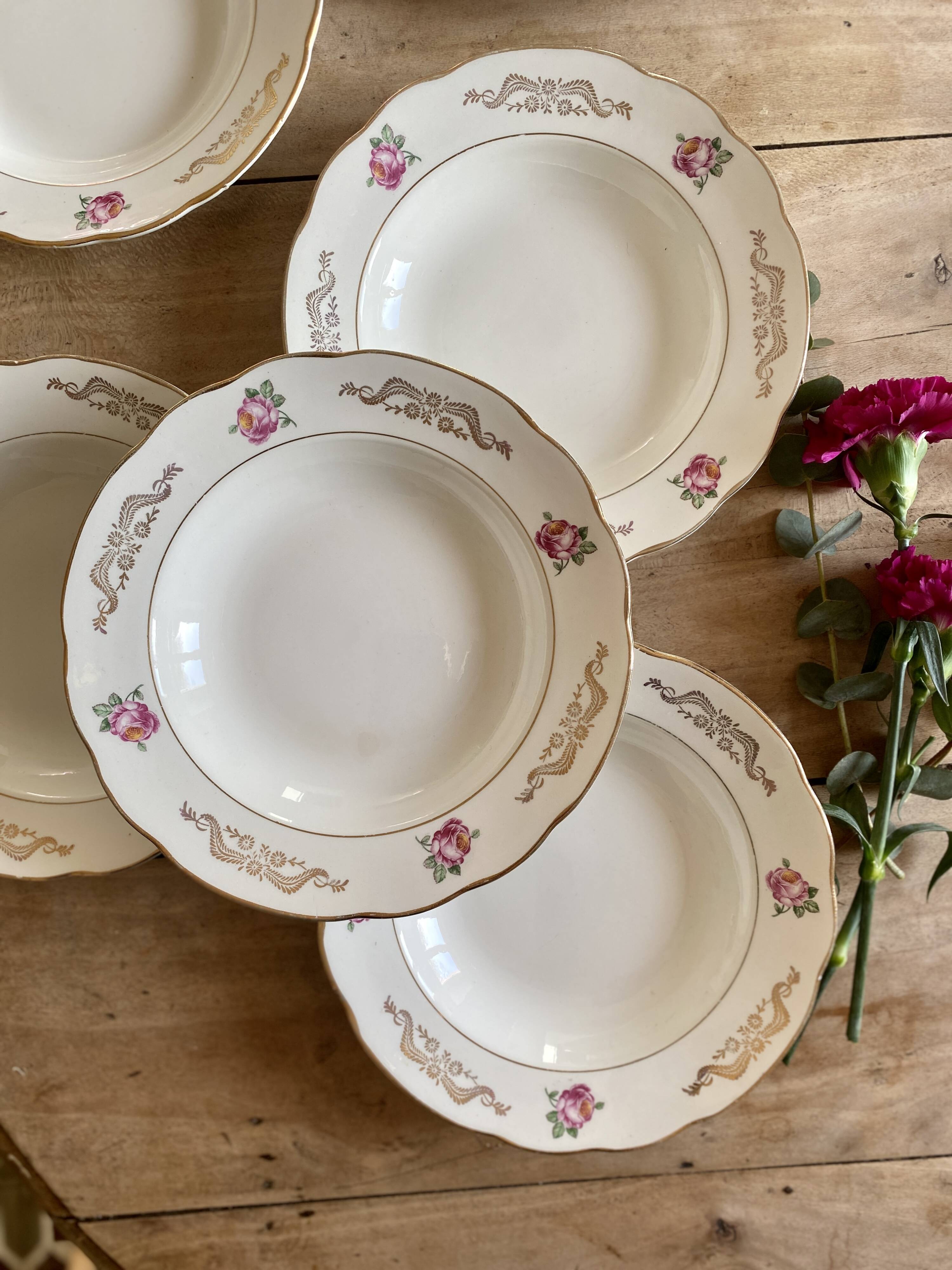 Set of 6 vintage soup plates model Marie-Laure de Gien