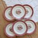 6 vintage dessert plates in Badonviller earthenware with floral decoration.