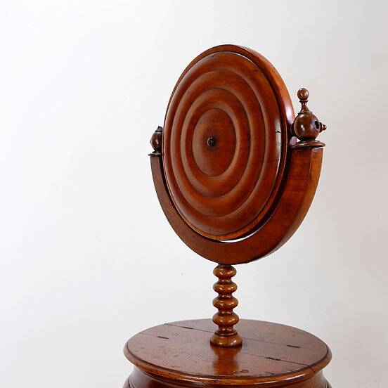 Mahogany Psyche barber mirror - Turned Wood 19th century