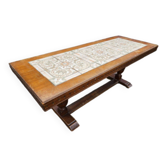 Table en bois avec céramique de la marque WILLISAU (group), Suisse, vintage