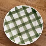 Assiettes à dessert vertes, modèle Nappe par Moulin des Loups