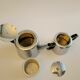 Teapot and sugar pot stainless steel vintage art deco style