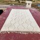 Beni Ouarain rug 300x200 cm – Natural cream wool – Diamond pattern in tone