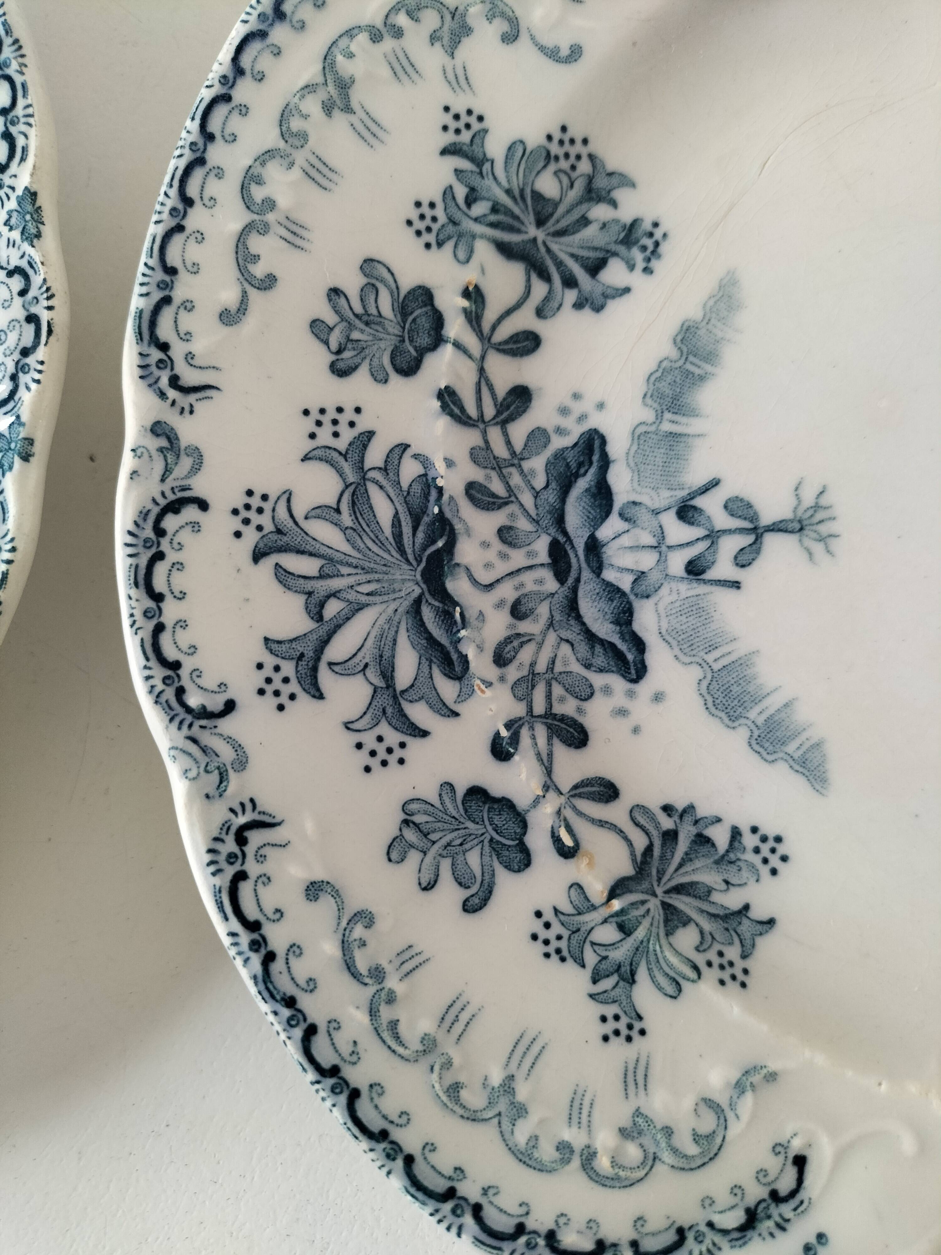 Two ironstone plates Saint-Amand Regency model