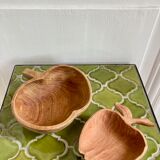 Wooden cups apples