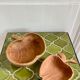 Wooden cups apples