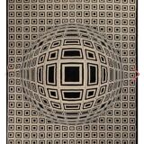 Tapis Op-Art "Vega" dans le goût de Vasarely, années 1970