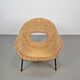 Vintage Rattan Lounge Chair with Tube Frame by Dirk van Sliedregt for Gebroeders Jonkers, 1960s