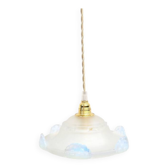 Art Deco portable lamp in iridescent glass