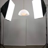 Italian Space Age Pendant in Brass and Acrylic Glass, 1970s