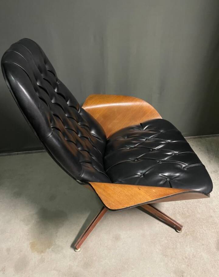 Iconic "Mr. Chair" Armchair & Ottoman – George Mulhauser for Plycra