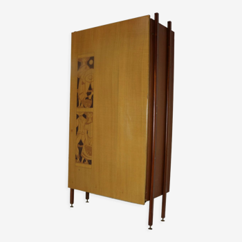 Ingenious sixties wall bed cabinet by C. Princic Gorizia Italy