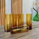 6 amber glasses