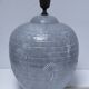ceramic lamp in the shape of an XL pot, palm leaf decor, 80s
