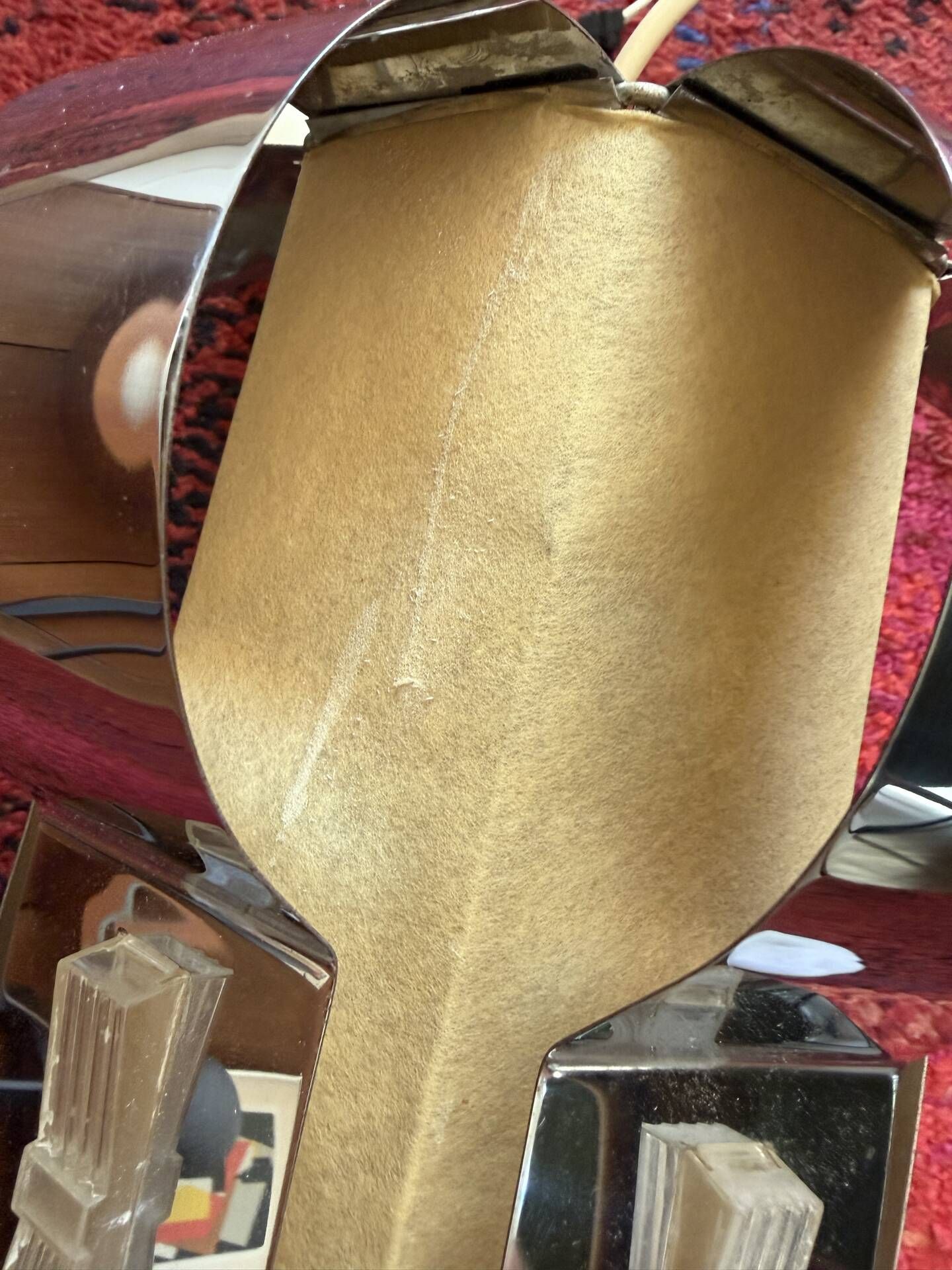 Chrome metal slat lamp, 1970s, psychedelic