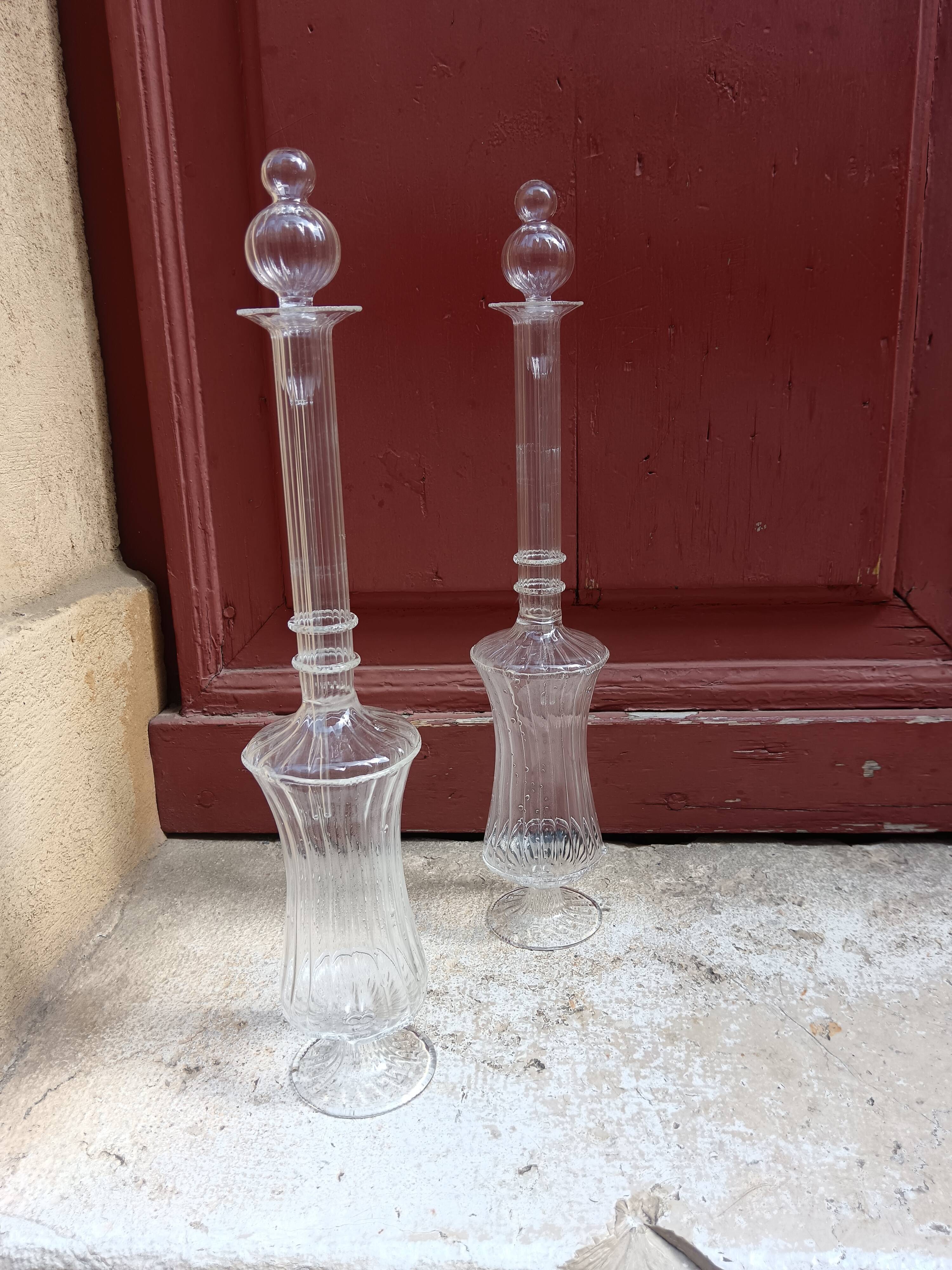Pair of carafes with pipettes / Decorative carafes / Perfume bottles