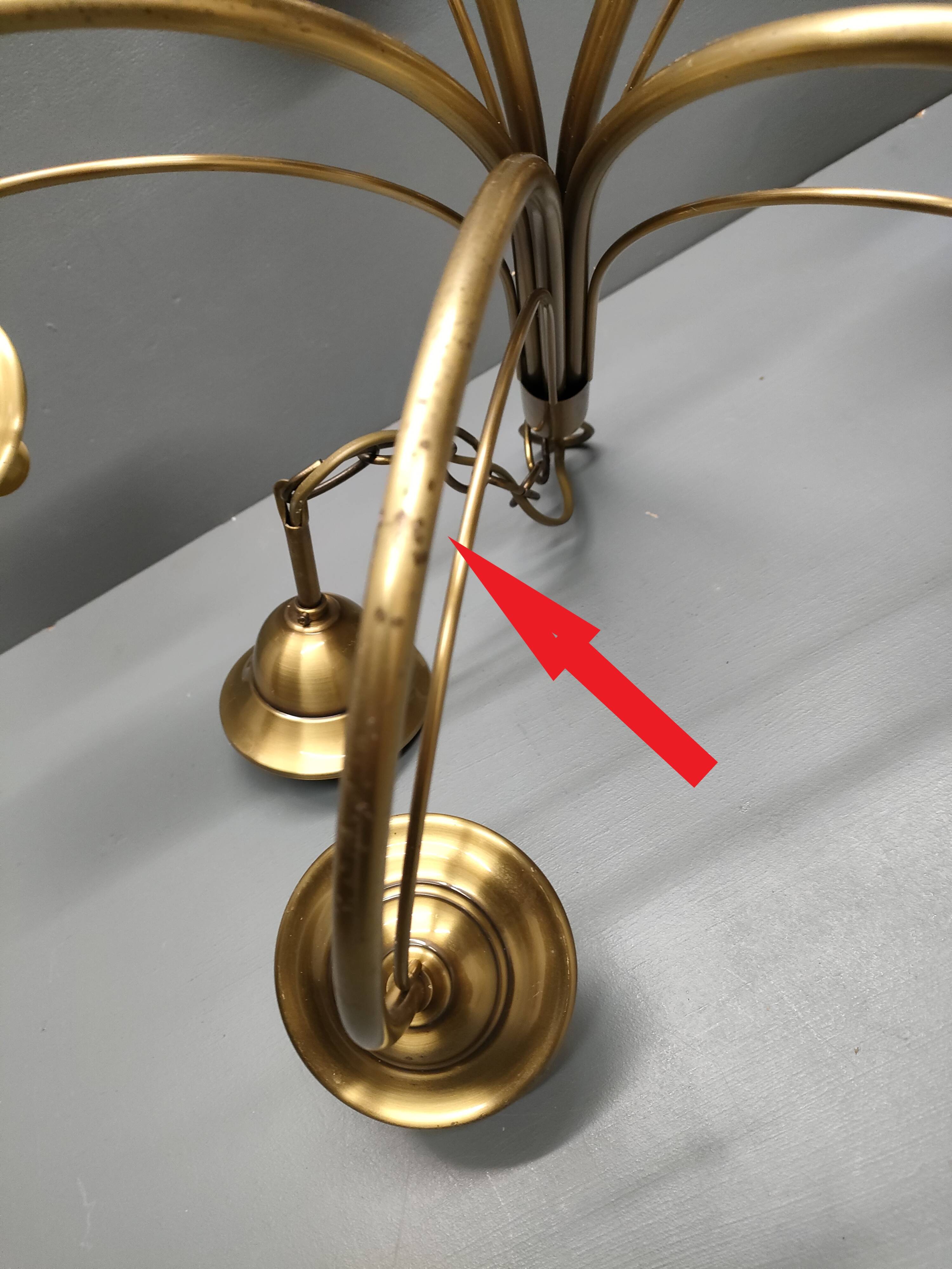 CVL (Val de Loire Creations) ~ Chandelier ~ Chatelet Collection - 5 lights ~ Burnished brass - 21st century