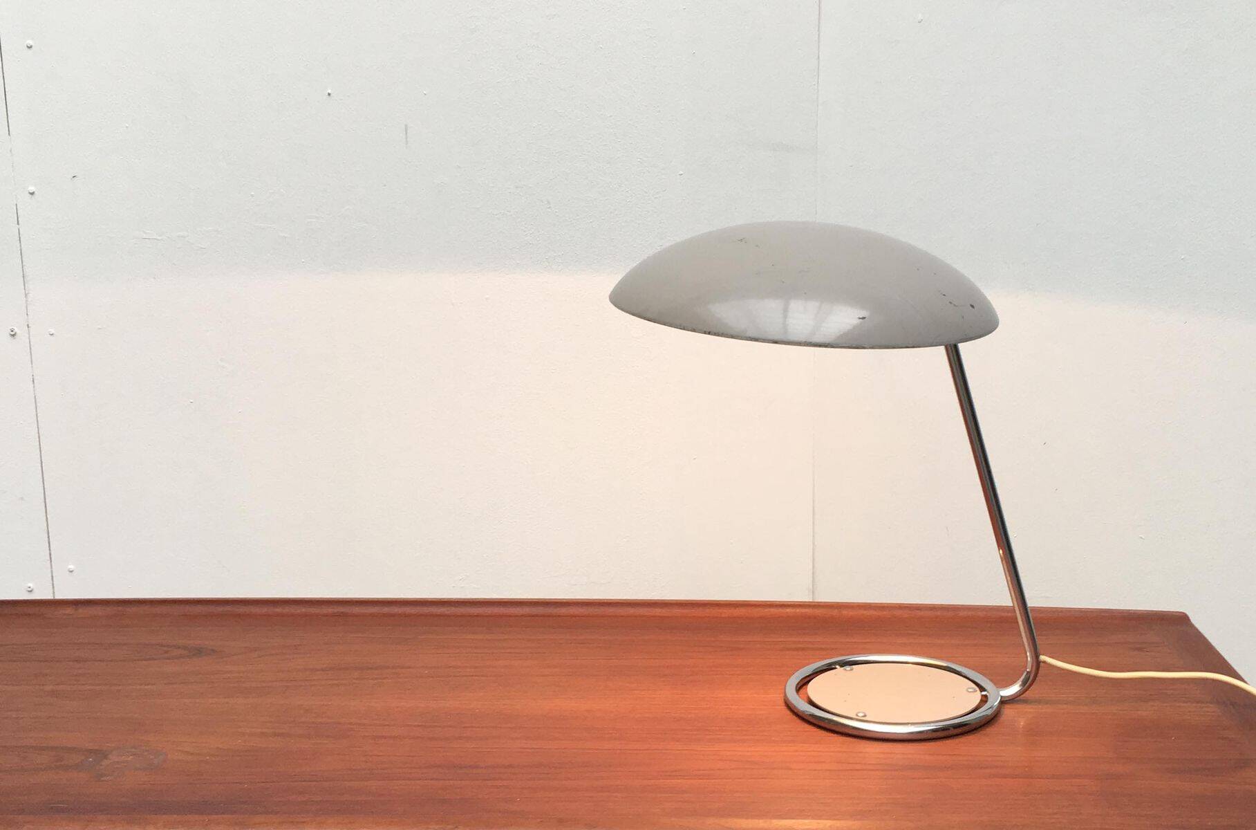 Mid-Century German table lamp model 6761 in metal by Christian Dell for Kaiser Leuchten, 1960s.
