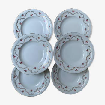 Set of 6 hollow porcelain plates