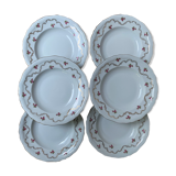 Set of 6 hollow porcelain plates