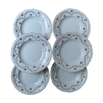 Set of 6 hollow porcelain plates