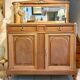 Raw wood sideboard and its mirror