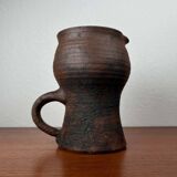 Carafe Vase de Pottery de Studio Allemand Brutaliste Mid-Century Modern par Gerhard Liebenthron, 1974