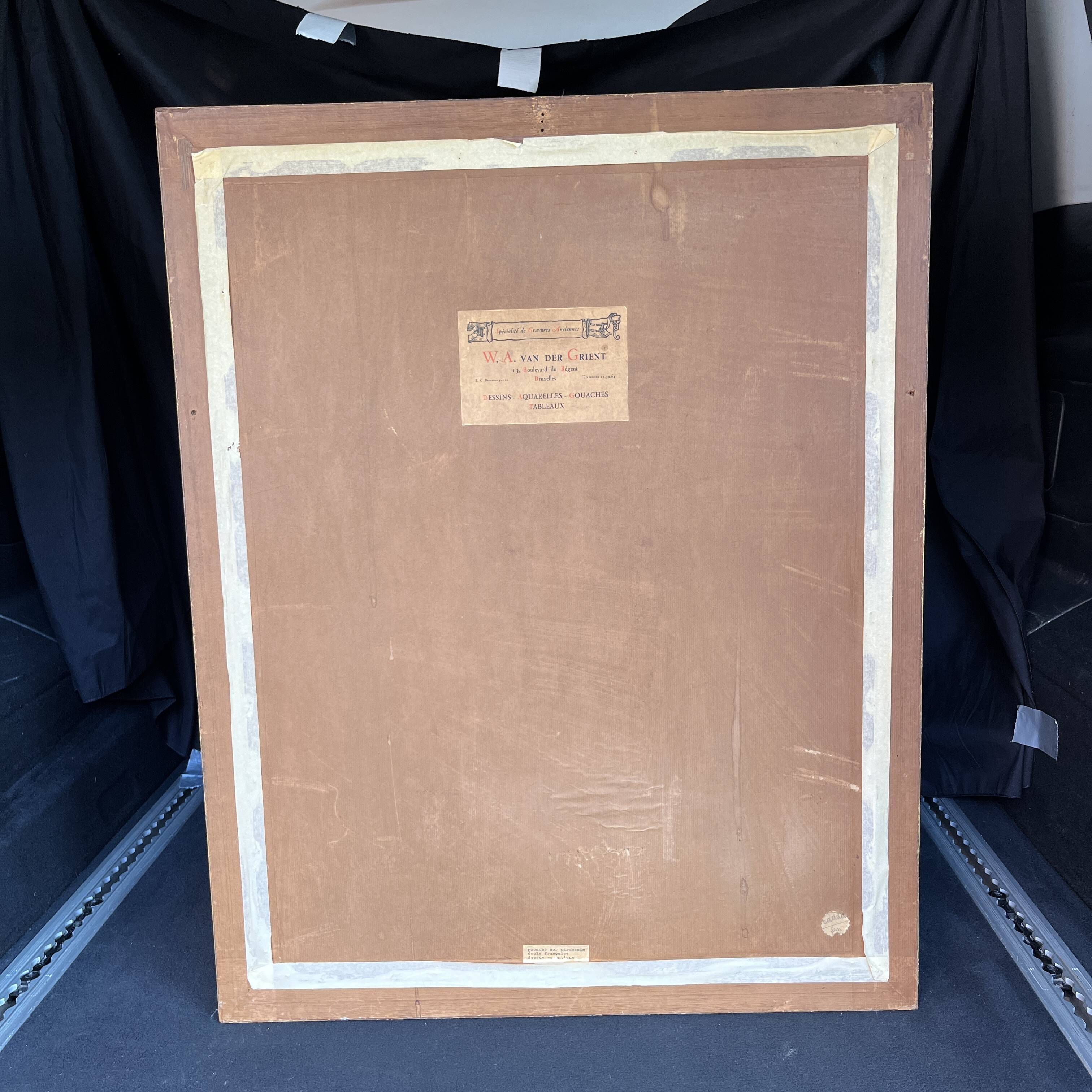 “Bouquet of flowers” still life painting in Neo Classical style, gouache on paper, ca 1830