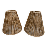 Lot de 2 suspensions en rottin