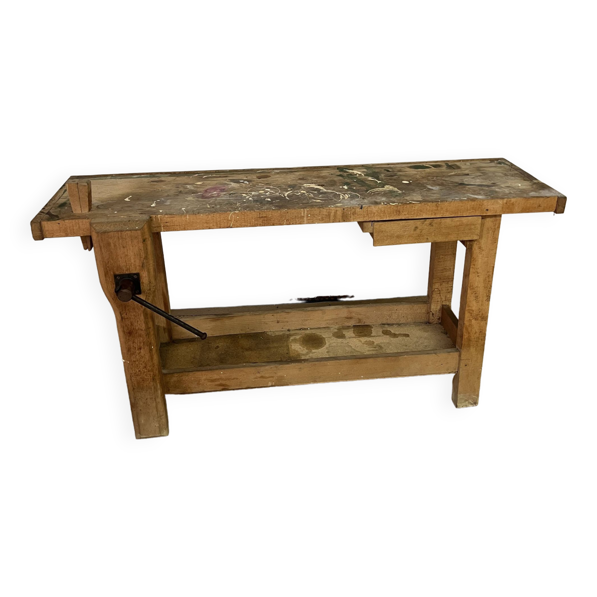 Old wooden craft workbench