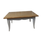 Vintage coffee table leg patinated pearl gray