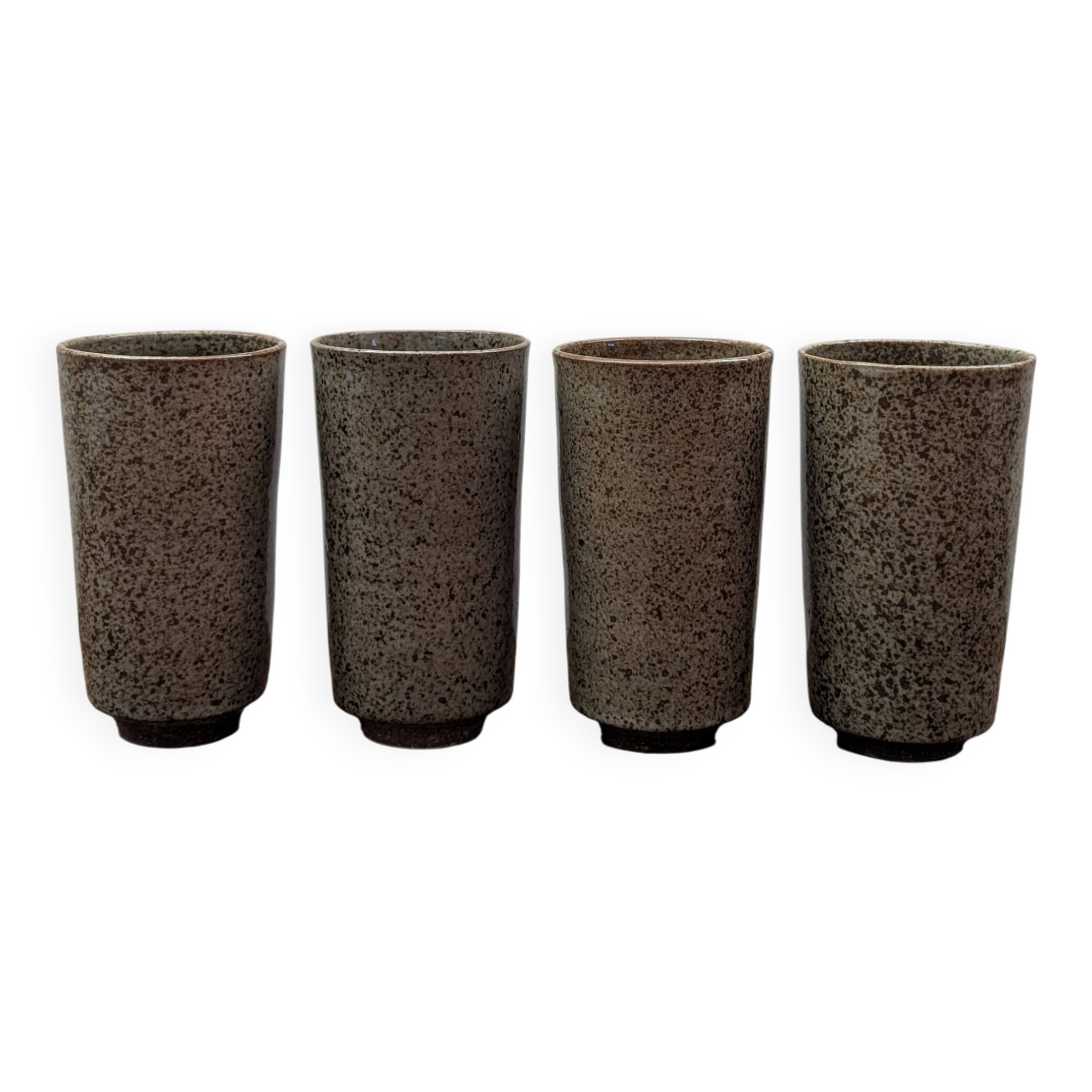 Set of 4 speckled ceramic mazagrans.