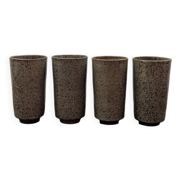 Set of 4 speckled ceramic mazagrans.