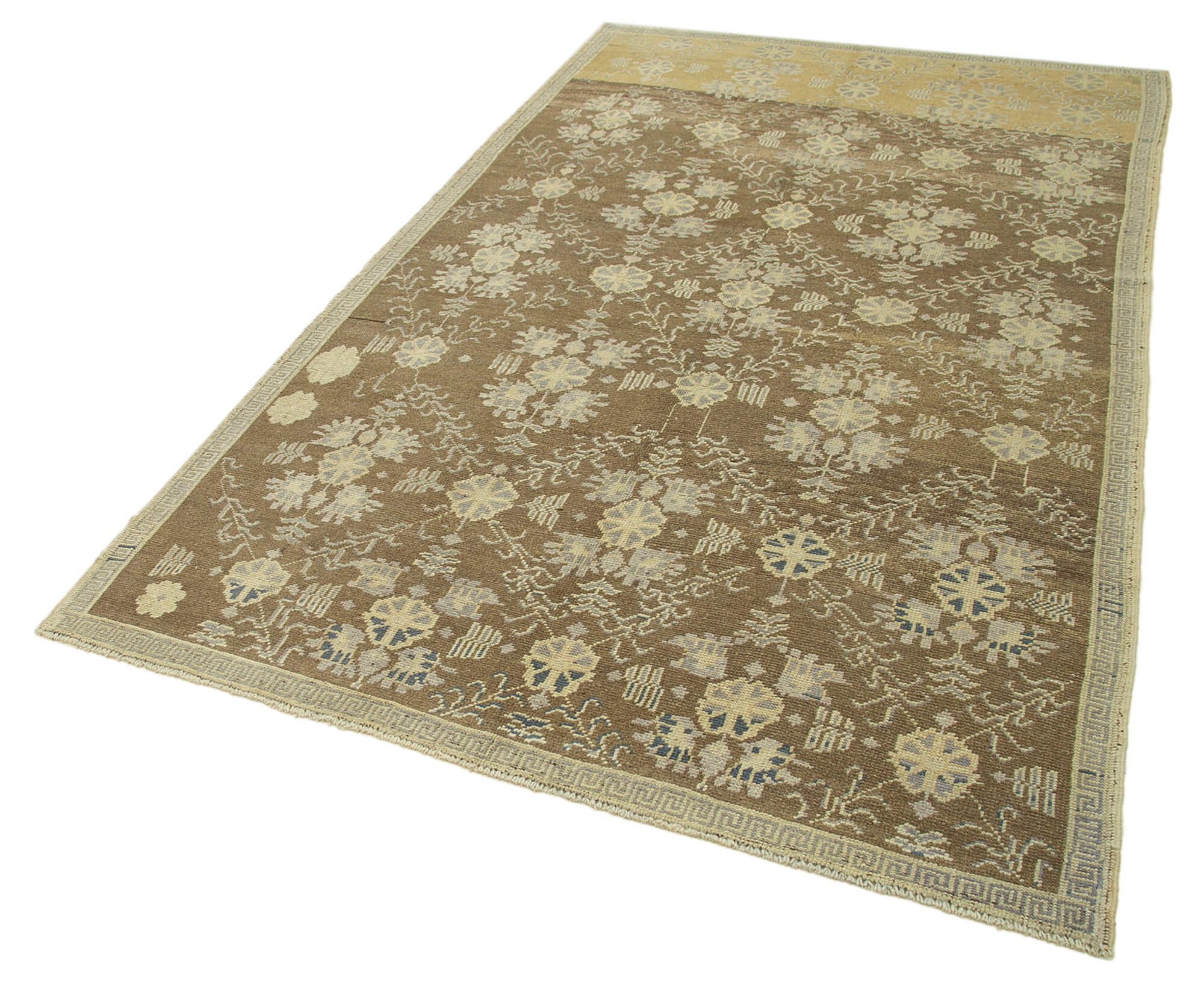 1960s handmade contemporary oriental beige rug 151 cm x 251 cm