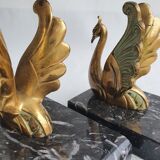 Book-clamps swans art deco