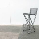 Postmodern German Kreuzschwinger bar stool by Till Behrens for Meyer Stahlmöbel, 1980s.