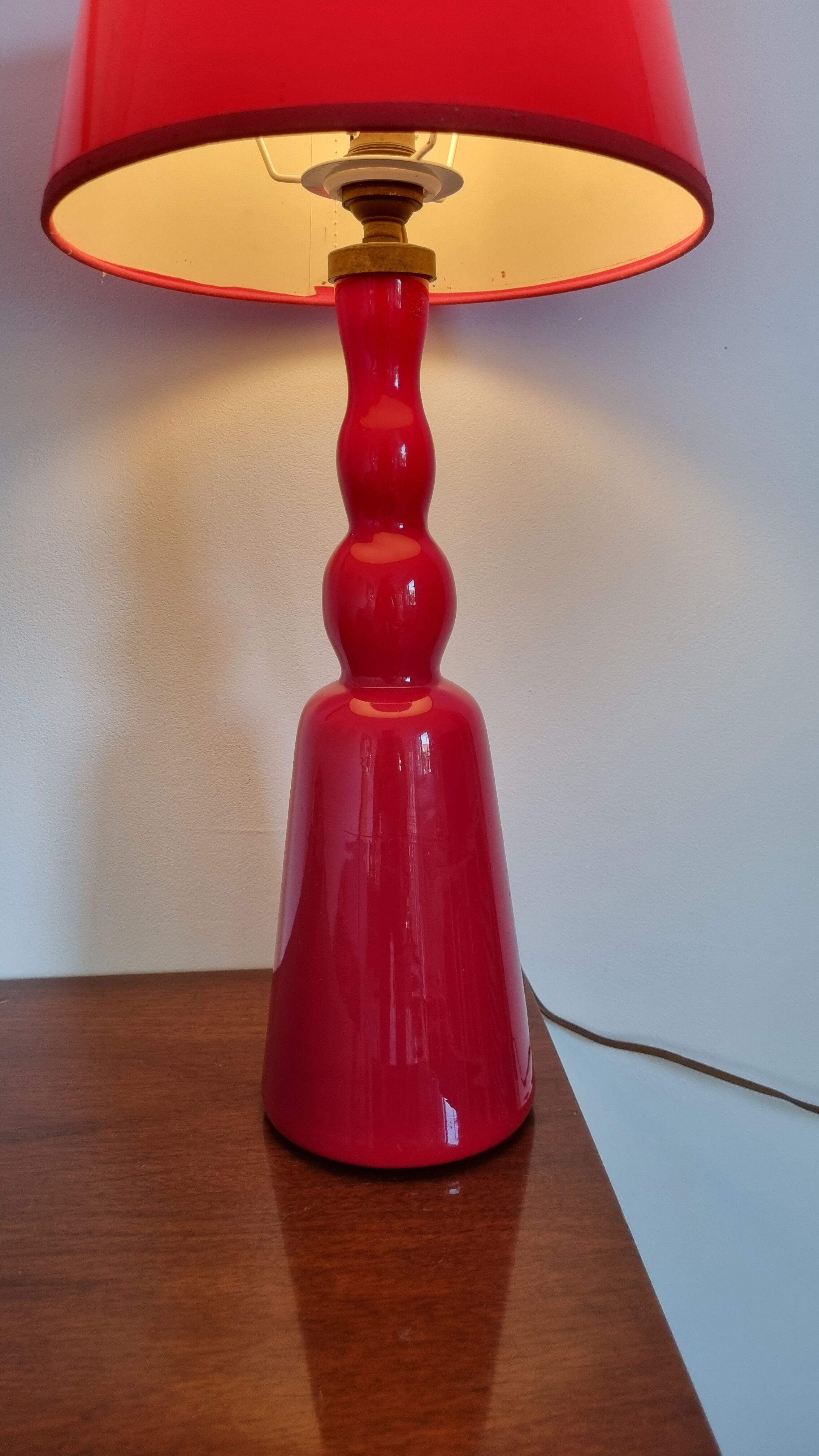 Vintage glass foot lamp