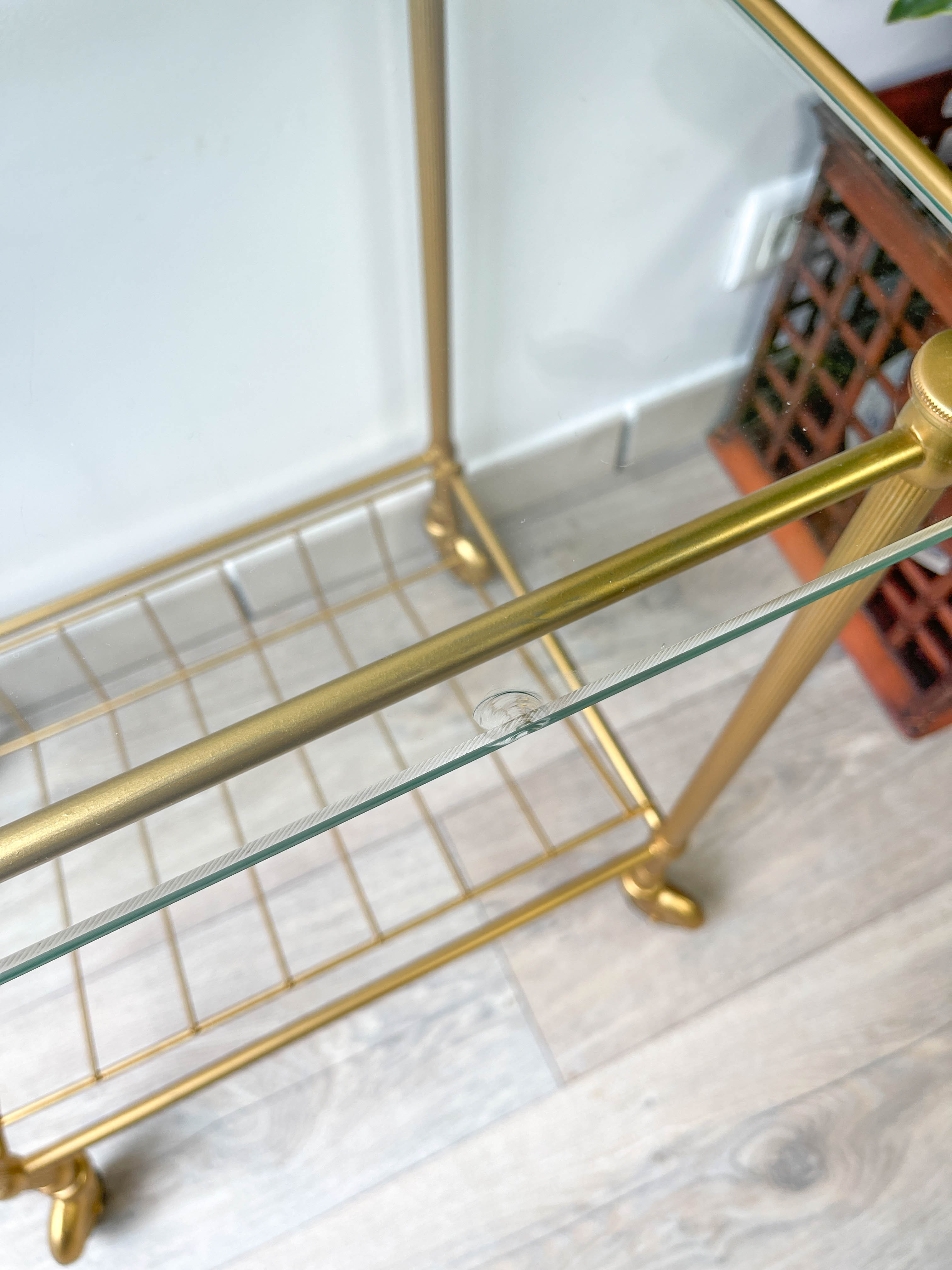 Serving Range vintage vinyl brass and glass