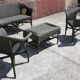 Salon de jardin complet en rotin. (Sofa, fauteuils x 2, table basse)