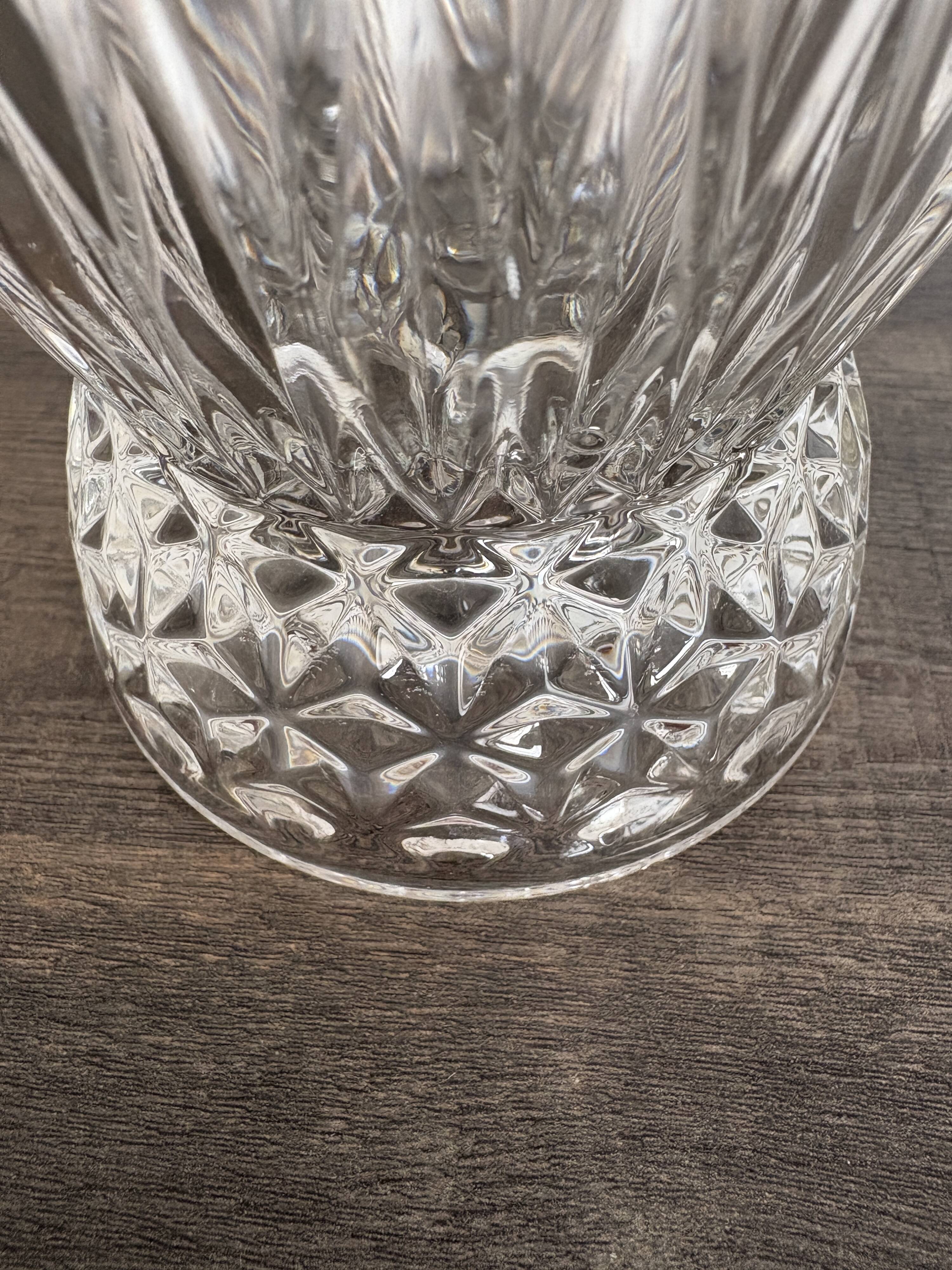 Art Deco vase in cut glass Ruby & Diamond