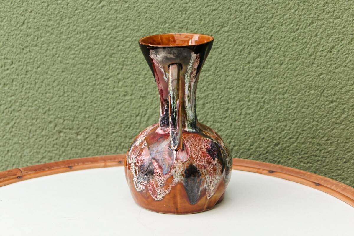 Vallauris vase, enameled ceramic
